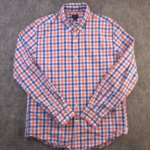 J Crew Shirt Large Pink Blue Plaid Long Sleeve Button Down Cotton Pocket